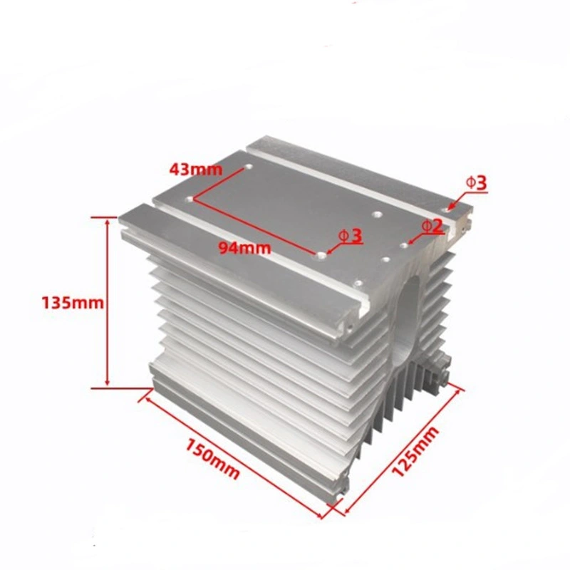 Customized Factory Direct Manufacture 100*80 Aluminum Extruded Heat Sink Profile for Relay Component